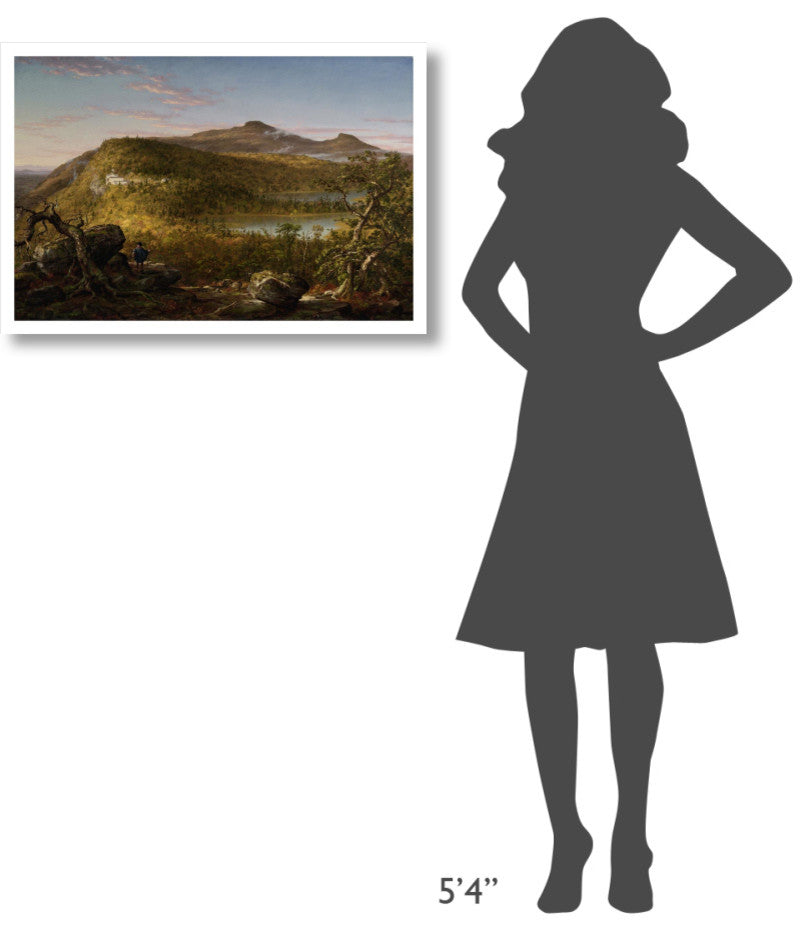 "2 Lakes, Mountain House, Catskill Mountains, Morning, 1844" Paper Art, 32"x22"