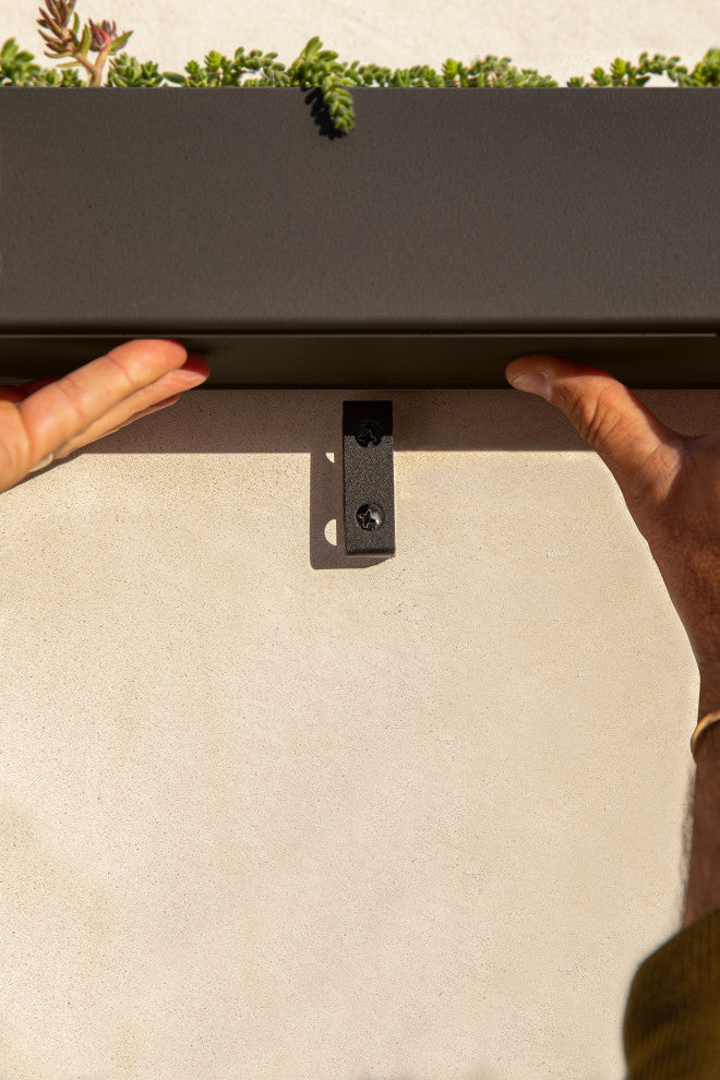 Veadek Geo Series Hanging Planter, Black, 16", 2 Pack