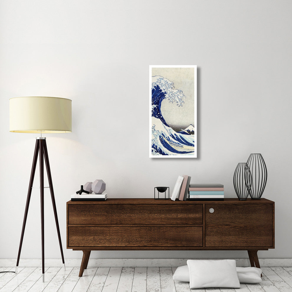 "The Great Wave of Kanagawa (center)" Digital Paper Print by Hokusai, 20"x38"