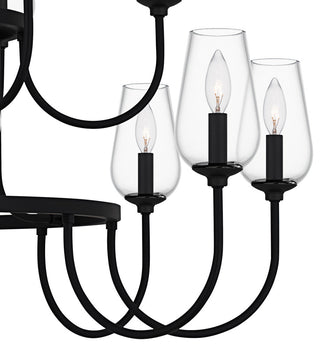 Quoizel VSC5048 Viscount 18 Light 48"W Taper Candle Style - Matte Black