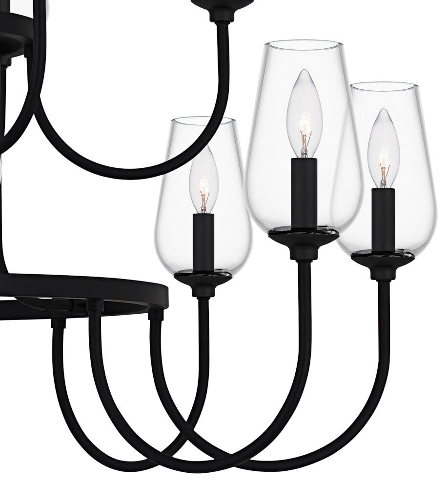 Quoizel VSC5048 Viscount 18 Light 48"W Taper Candle Style - Matte Black