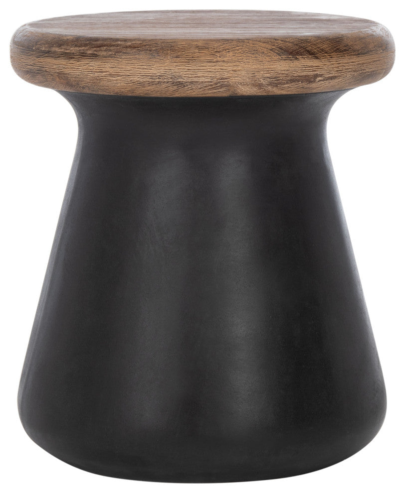 Safavieh Button Concrete Accent Stool, Black