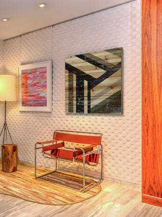 "Three Ways" Painting Print on Natural Pine Wood