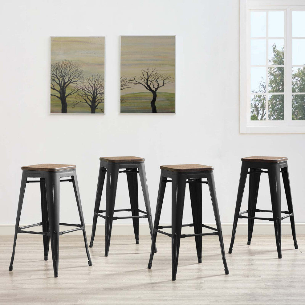 Promenade Bar Stool Set of 4 - Black