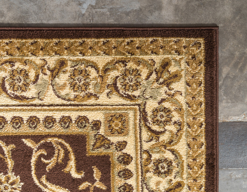 Unique Loom Brown Napoleon Versailles 2' 2 x 6' 0 Runner Rug