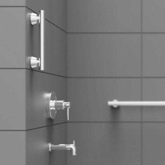 Invisia Linear Grab Bar Support Rail - 12" - Shower Bathroom, Polished Chrome