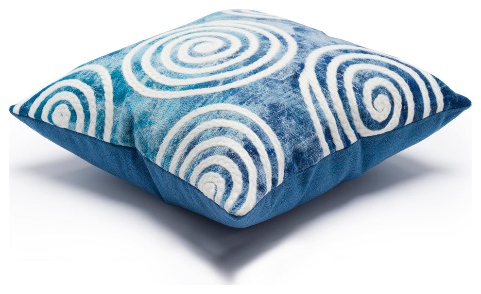 Visions IV Curl Indoor/Outdoor Pillow Blue 12"x20"