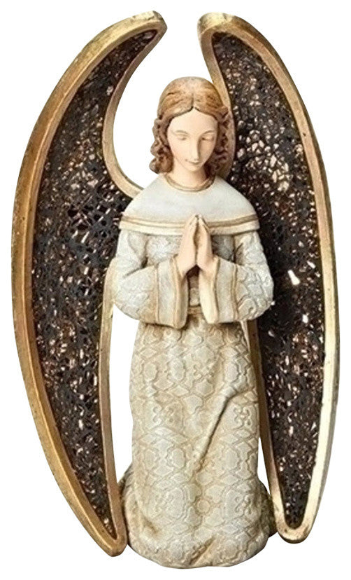 Joseph's Studio Praying Angel Figure With Mosaic Wings, 8"