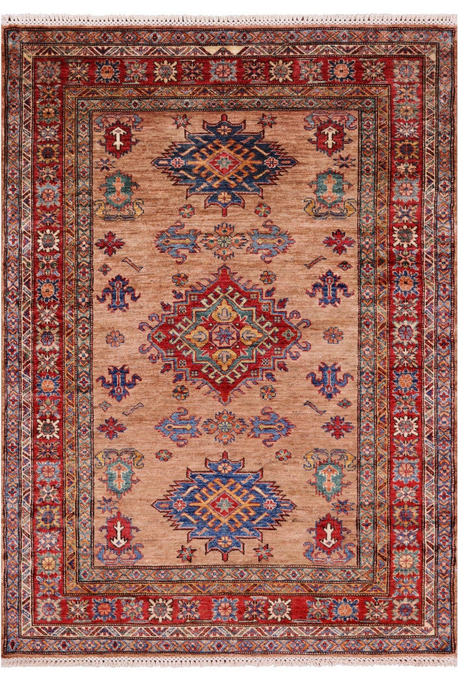 4' 3" X 5' 9" Super Kazak Handmade Wool Rug - Q12976