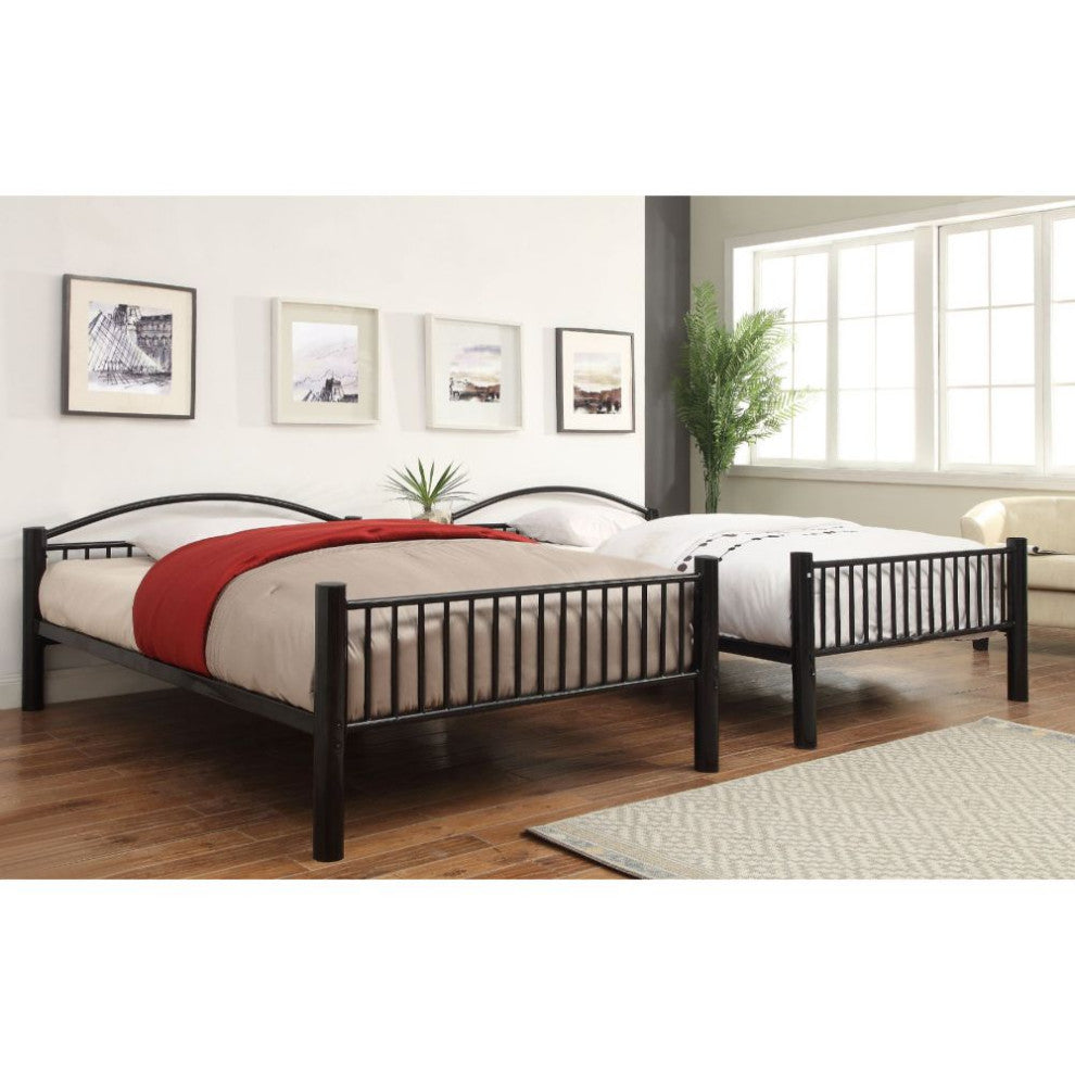 Logan Metal Bunk Bed, Black, Full/Full