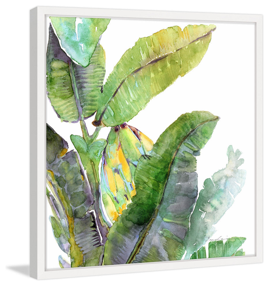 "Banana Leaves One" Framed Painting Print, 32"x32"