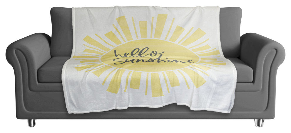 Hello Sunshine 50x60 Coral Fleece Blanket
