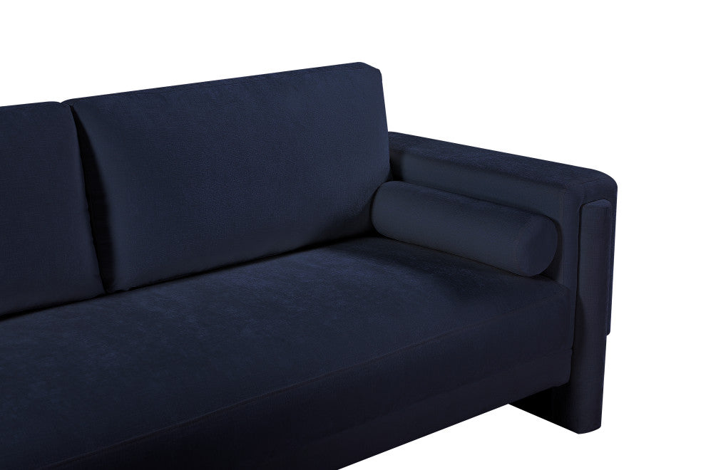 Madeline Chenille Fabric Upholstered Chair, Navy, Loveseat