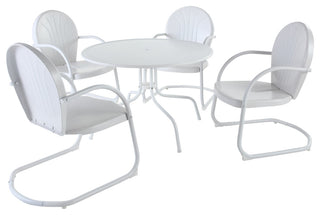 Griffith Metal 40" 5-Piece Outdoor Dining Set, White