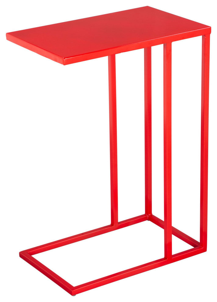 Sofa Side Table, Rectangular, Aluminum, Metal, Red, Lounge Lobby Hospitality