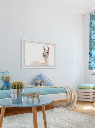 "Hey There Llama" Framed Painting Print, 30"x20"