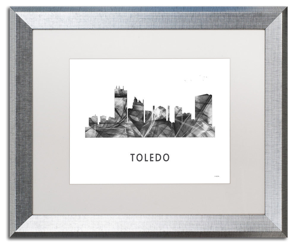 Marlene Watson 'Toledo Skyline' Matted Art, Silver Frame, White, 20x16