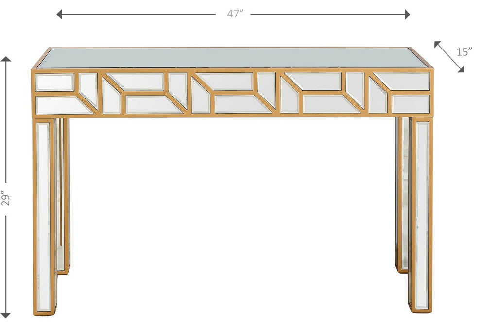 Gold Geometric Console Table
