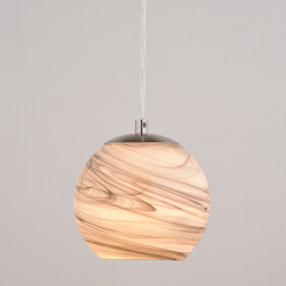 Milano Satin Nickel Mini Pendant Ceiling Light Multi Color Art Glass