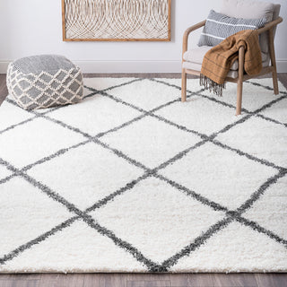 Derry Transitional Diamond Cream Rectangle Area Rug, 5'x7'