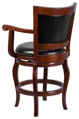26" Cherry Wood Stool