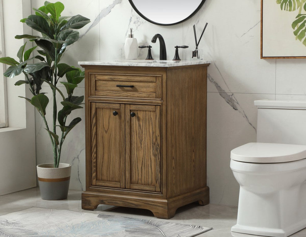 Elegant Decor VF15024DW 24" Single Bathroom Vanity, Driftwood