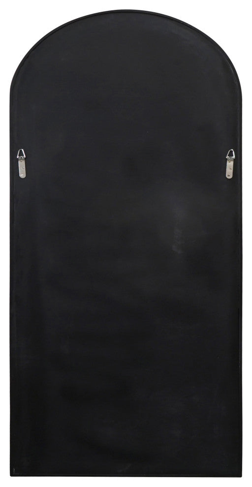 30" W X 67" H Arch Leaner Dressing Stainless Steel Framed Mirror, Black
