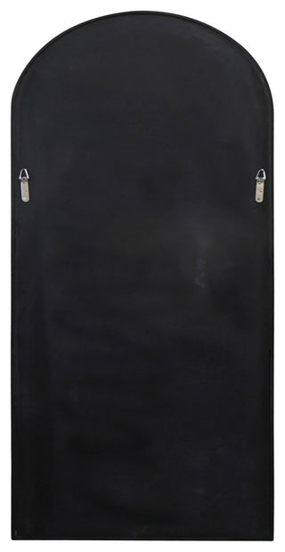 30" W X 67" H Arch Leaner Dressing Stainless Steel Framed Mirror, Black
