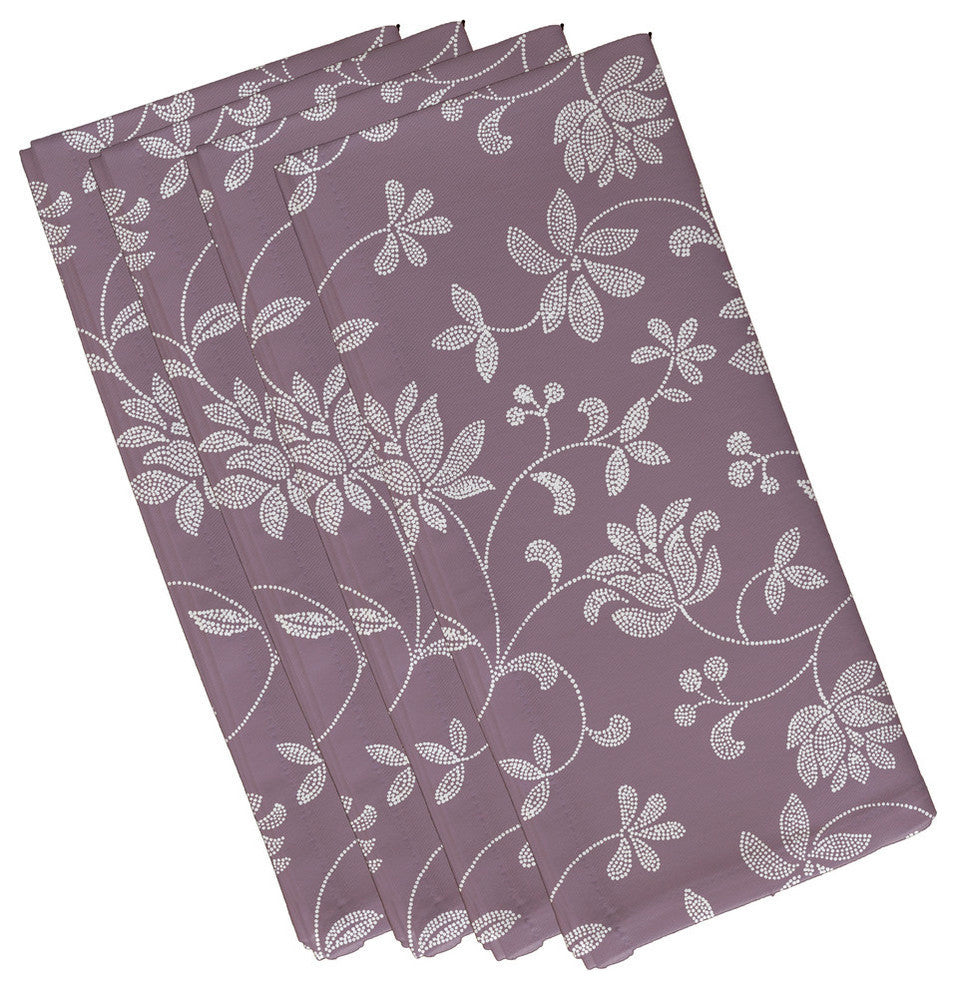 Traditional Floral, Floral Print Napkin, Lavender, Set of 4