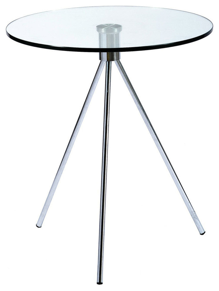 Urban Designs 22" Triplet Round Glass Top End Table With Tripod Base