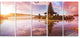 Beautiful Ulun Danu Temple, Oversized Landscape Canvas Art, 60"x28", 5 Panels