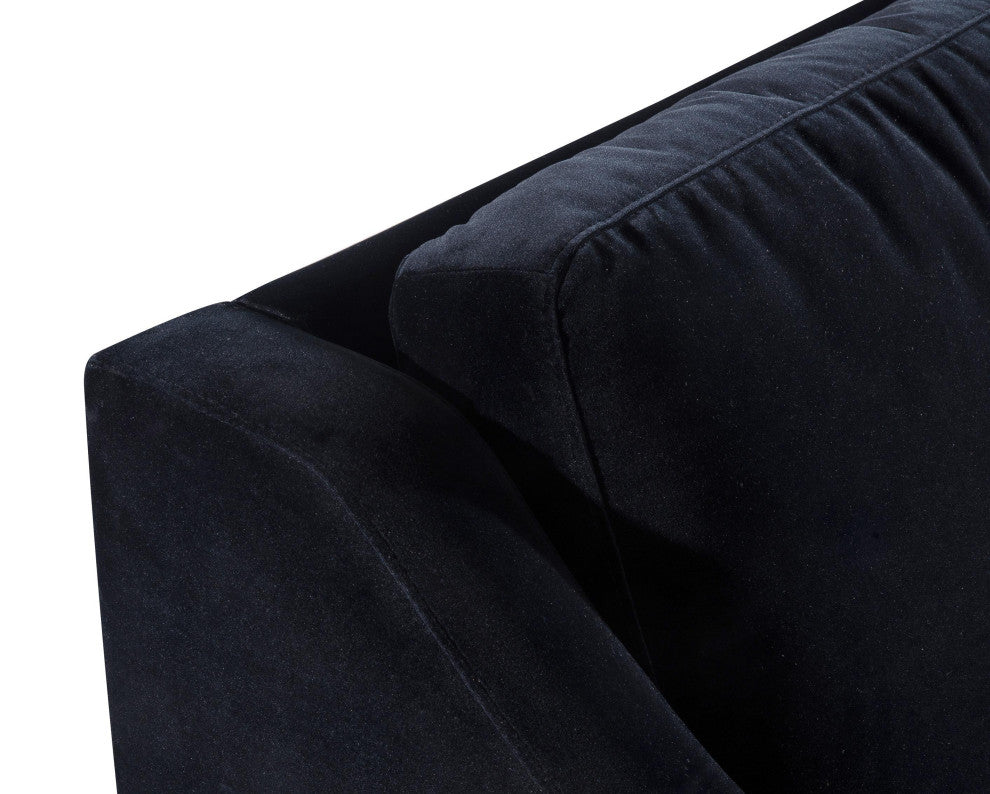 Milan Black Velvet Sofa - Black