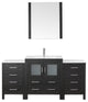 Dior 66" Single Bathroom Vanity, Zebra Gray With Slim White Ceramic