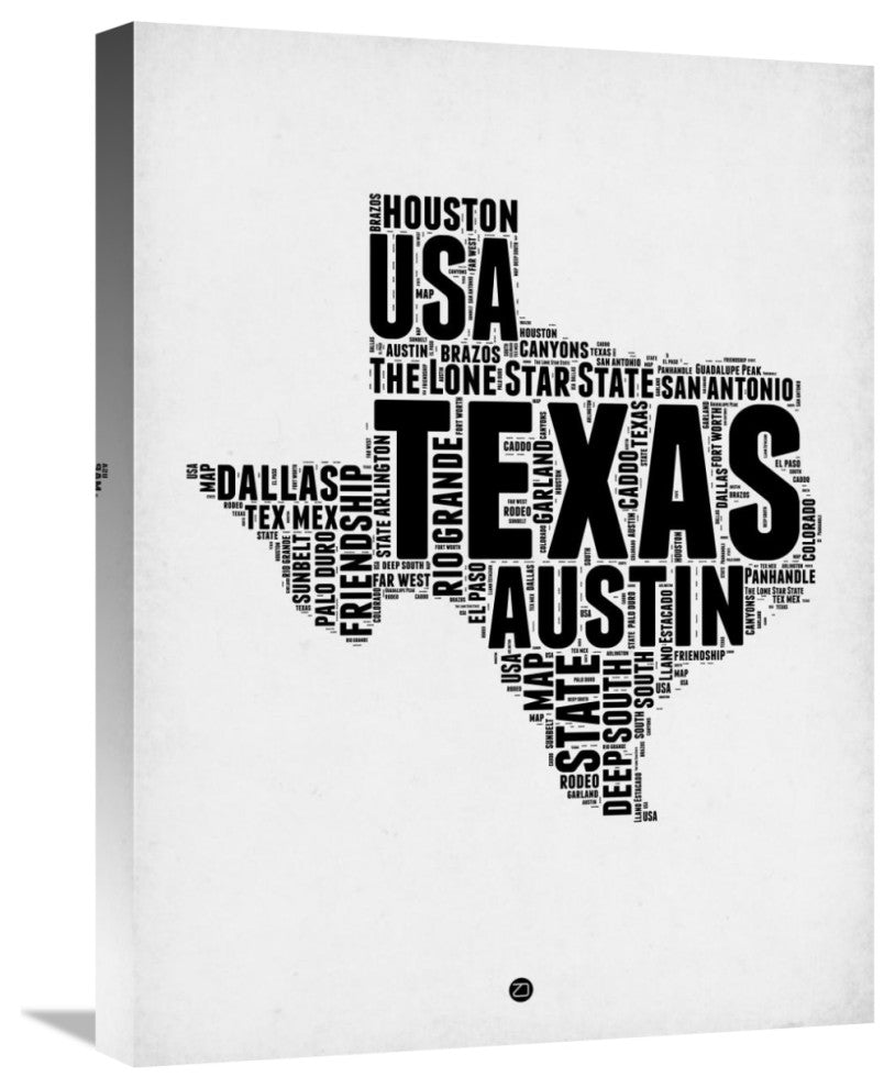 "Texas Word Cloud 2" Fine Art Print