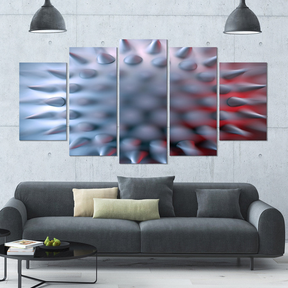 Macro Prickly Texture Design, Abstract Canvas Wall Art, 60"x32", 5 Panels