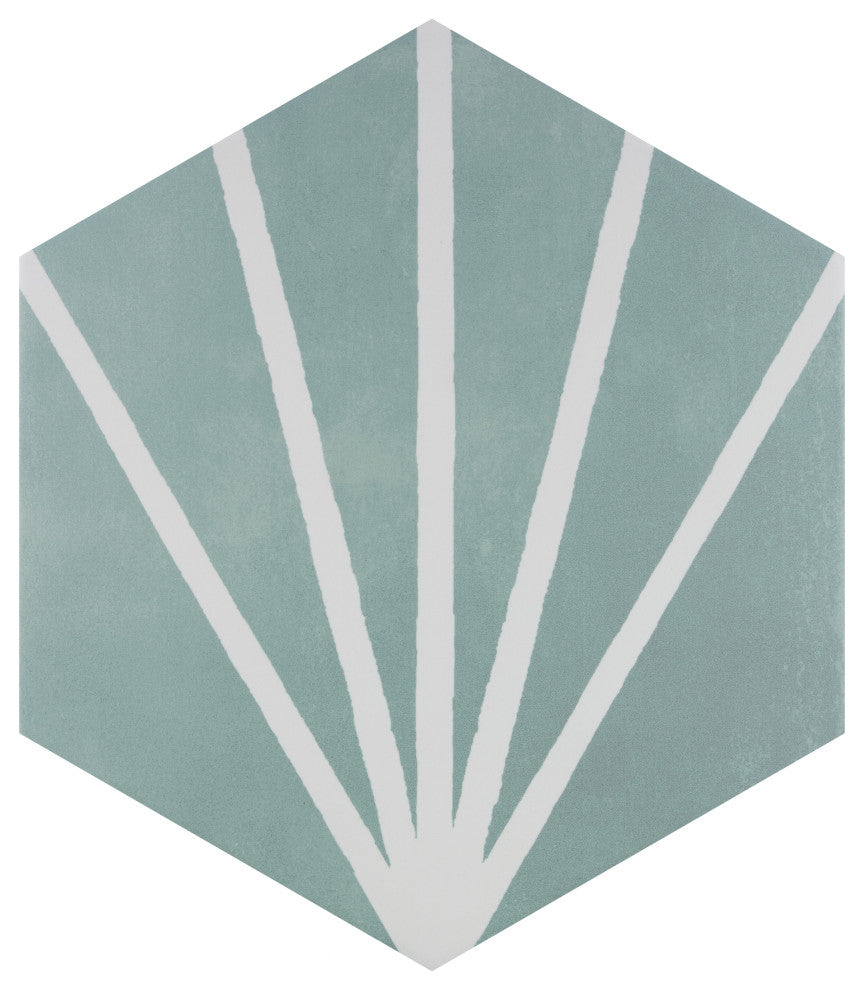 Horizon Dusk Hex Aquamarina Porcelain Floor and Wall Tile
