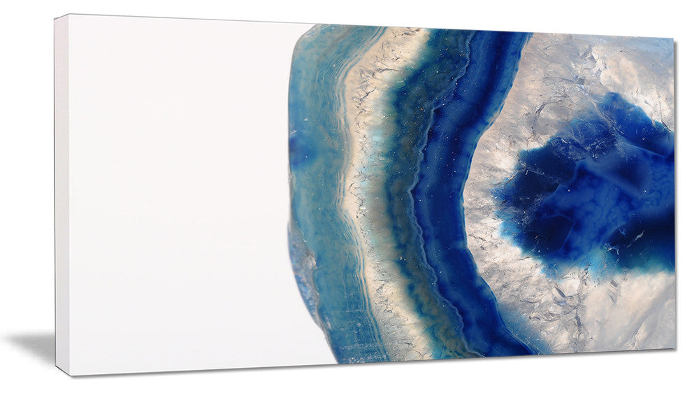 Macro of Blue Agate Stone, Abstract Canvas Wall Art Print, 32"x16"