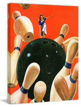 "Bowling Strike" Painting Print on Canvas by Lonie Bee