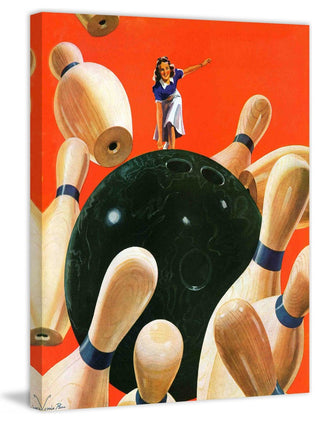 "Bowling Strike" Painting Print on Canvas by Lonie Bee