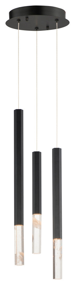 ET2 E11023-95 Diaphane 3 Light 10"W LED Multi Light Pendant - Black