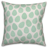 Green Easter Egg Pattern 18x18 Throw Pillow Cover