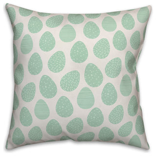 Green Easter Egg Pattern 18x18 Throw Pillow Cover