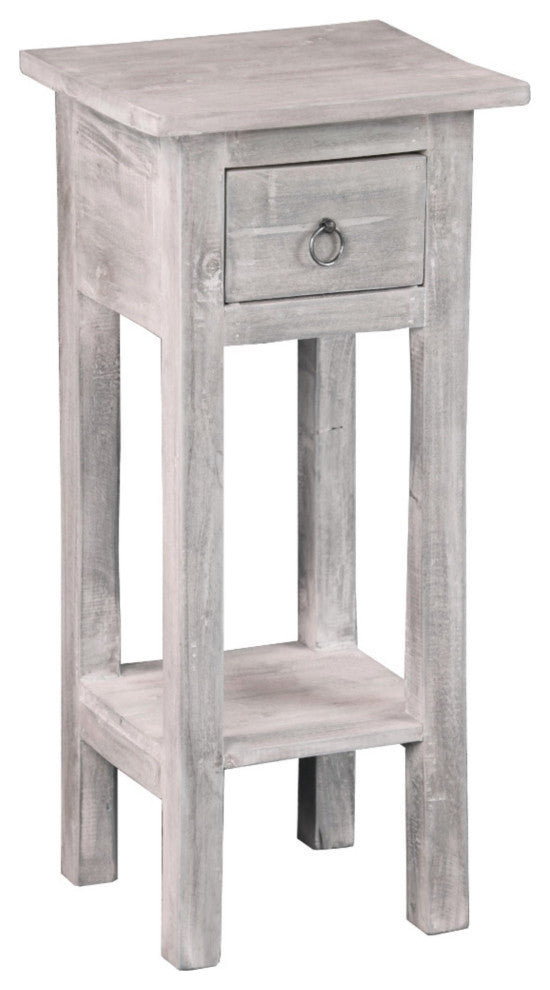 Sunset Trading Cottage Narrow Side Table, Distressed Light Gray