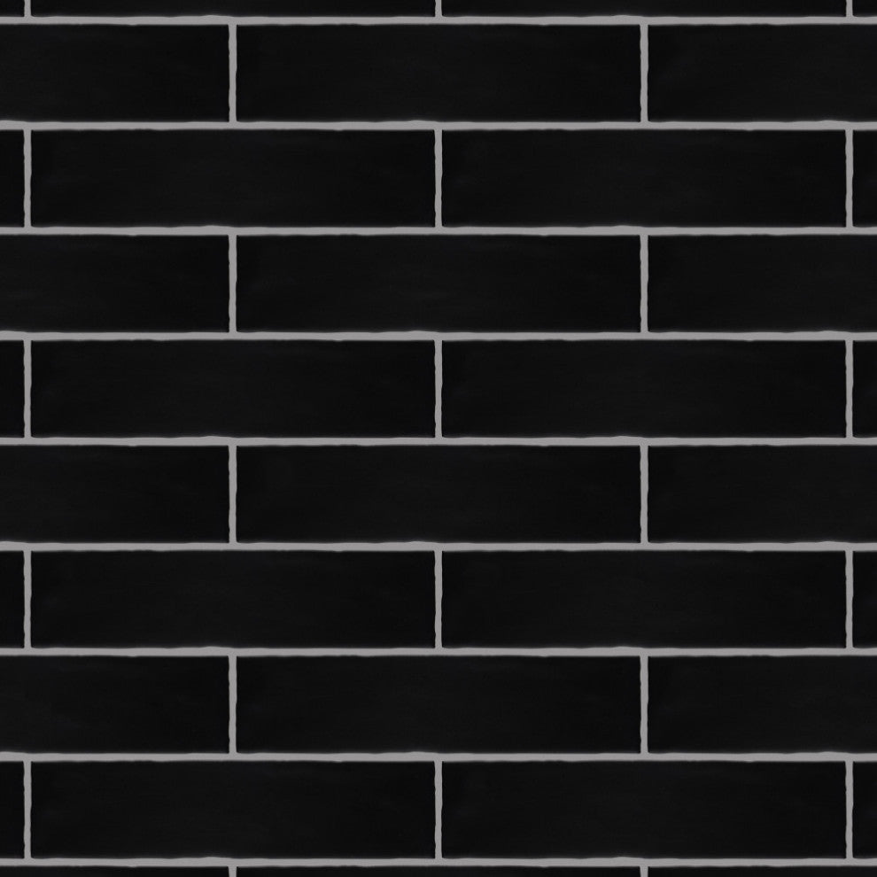 Castillo 3" x 12" Ceramic Wall Tile, Matte Black