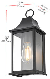 Home Living 6" Outdoor Wall Sconce, Black