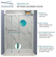 Brooklyn 60"x80" Frameless Shower Door, Iron Glass, Brushed Stainless, Turin