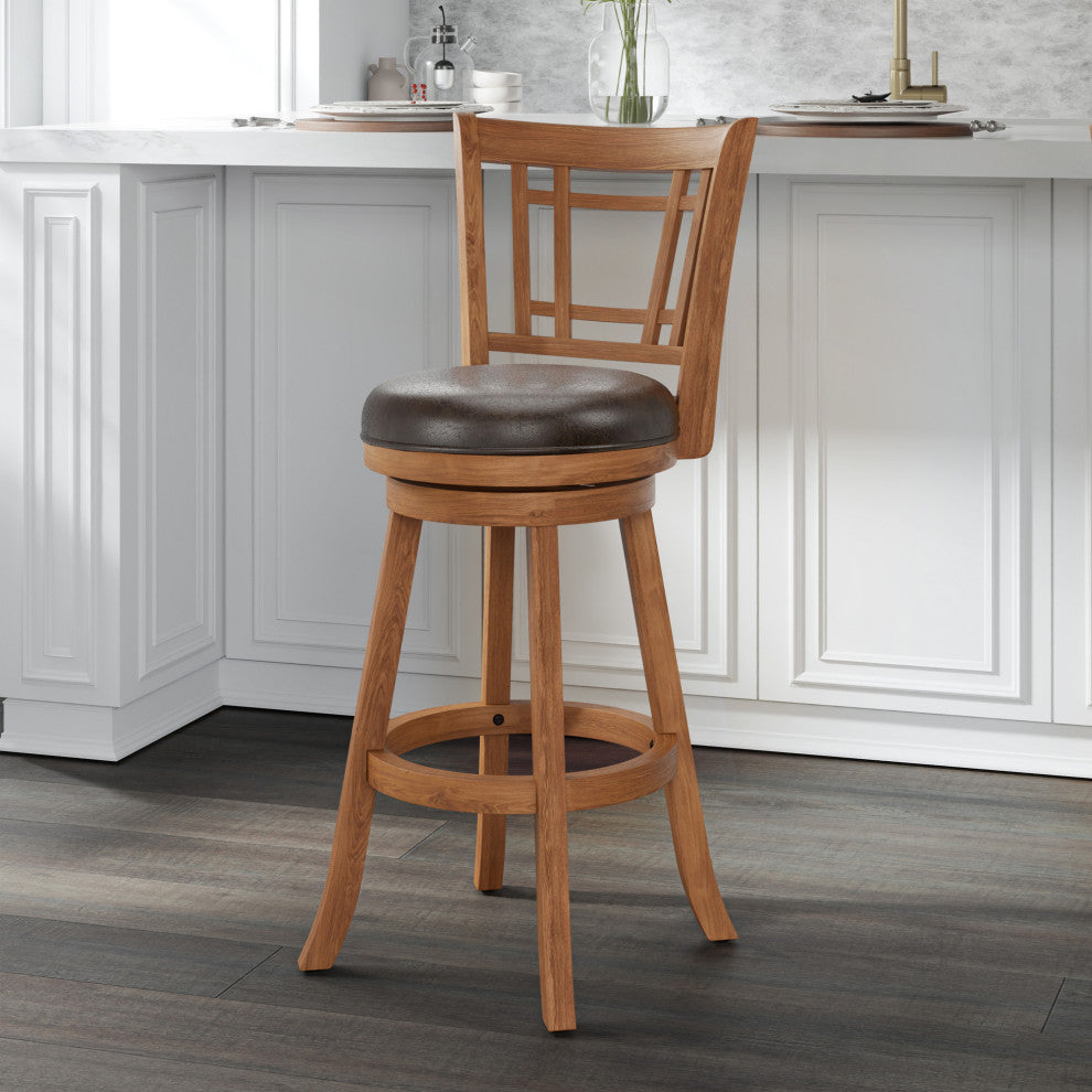 Fairfox Wood Swivel Stool, Barstool