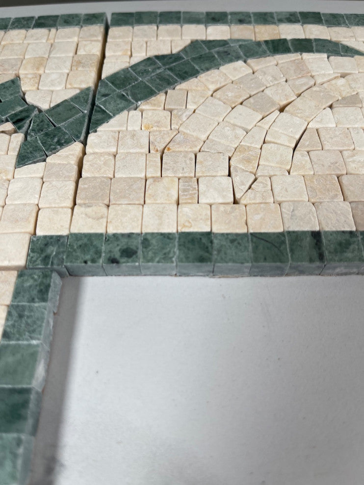 Marble Mosaic Border Listello Accent Tile Clover Green 4.7x12 Polished, 1 piece
