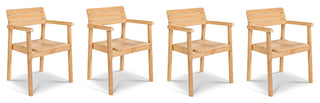 Modurn 5-Piece Rectangular Teak Outdoor Dining Set with Stacking Armchairs