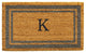 Periwinkle Border 24"x36" Monogram Doormat, Letter K